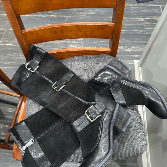 Donald J. Pliner Black Leather Boots - Picture 2 of 5